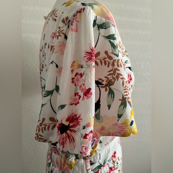 GB Floral V-Neck Romper Maxi Dress L - Picture 6 of 16